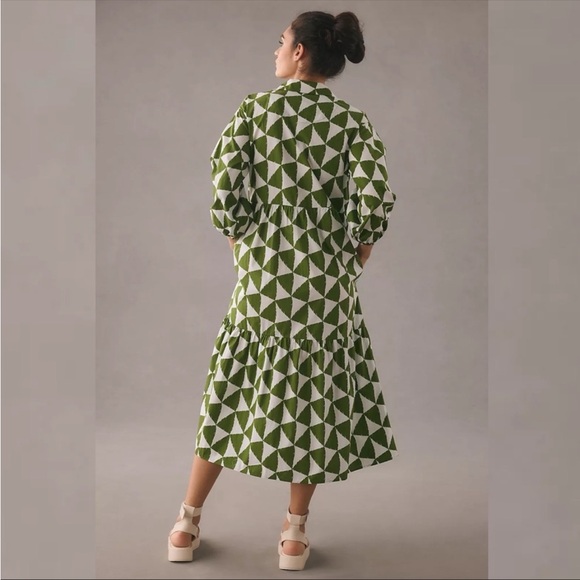 Anthropologie Bettina Tiered Shirt Dress by Maeve 1X New - Picture 3 of 10